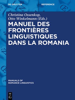 cover image of Manuel des frontières linguistiques dans la Romania